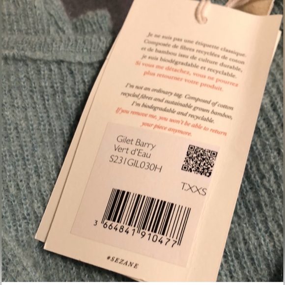 SEZANE NWT SEA GREEN Mohair Alpaca Wool Barry Reversible V Neck Cardigan
Sweater - Picture 7 of 8